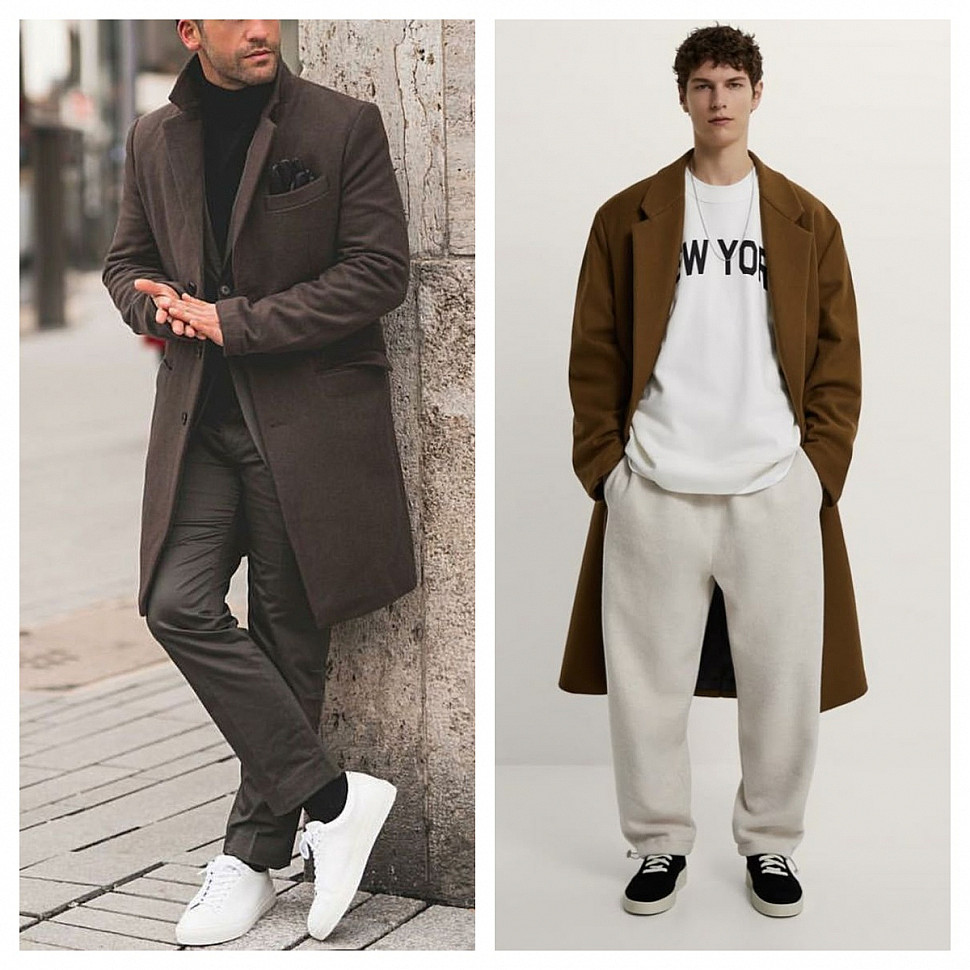 Мужское пальто с толстовкой