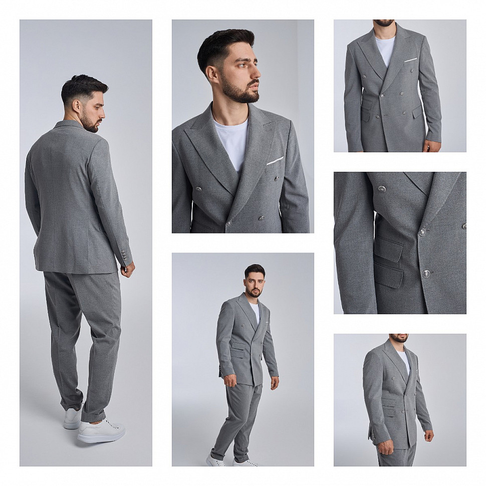 Мужской пиджак с двойным карманом