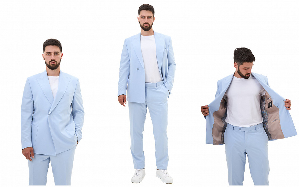 Мужской костюм базовый голубой