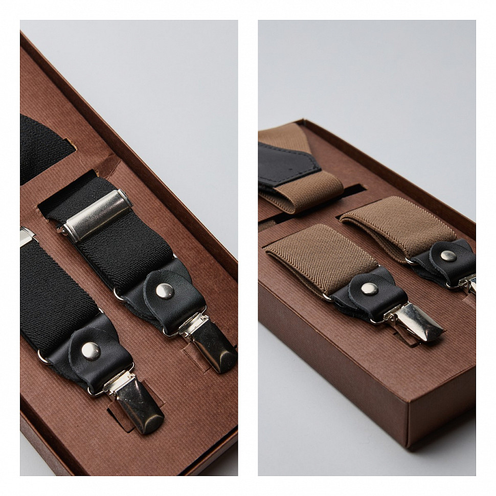 Мужские черные подтяжки