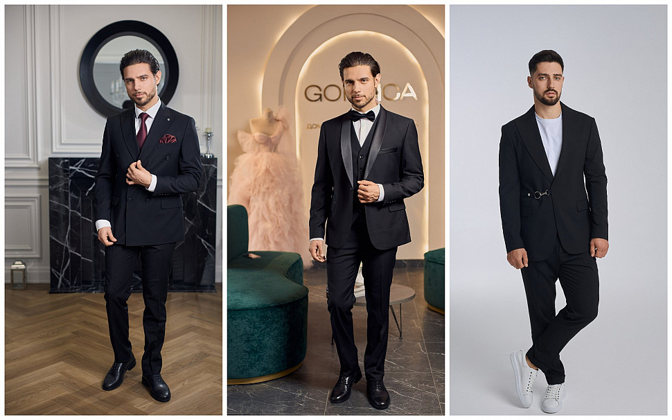 Мужской костюм черного цвета