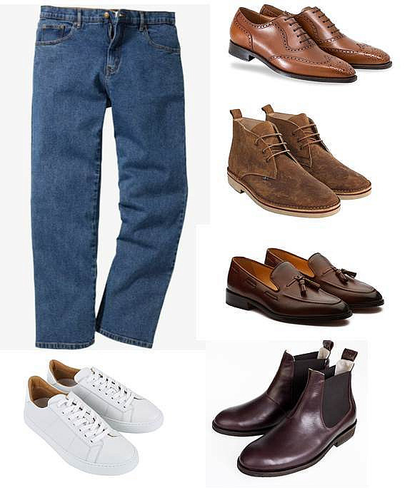 Мужские ботинки с джинсами