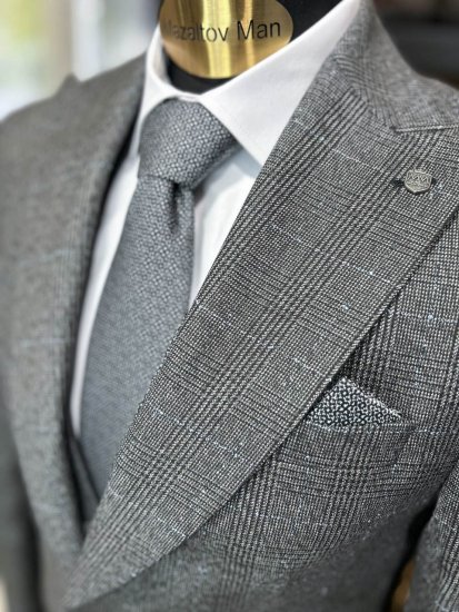 Костюм MAZALTOVMAN 3-ка Premium Серый в клетку