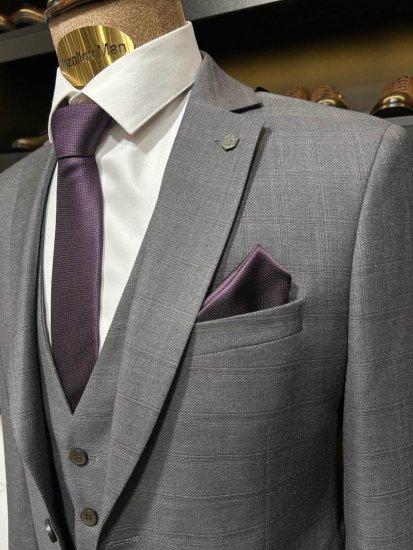 Костюм MAZALTOVMAN 3-ка Серый в клетку