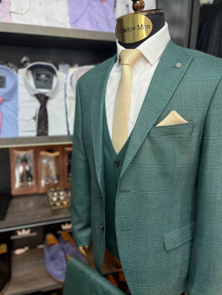 Костюм BEL 3-ка Зеленый в микроклетку