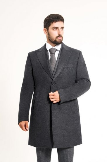 Пальто MAZALTOVMAN Premium Синее фактурное