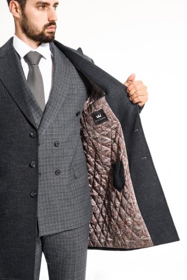 Пальто MAZALTOVMAN Premium Синее фактурное