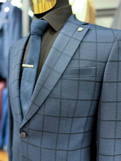 Костюм MAZALTOVMAN 2-ка Premium Темно-синий в клетку