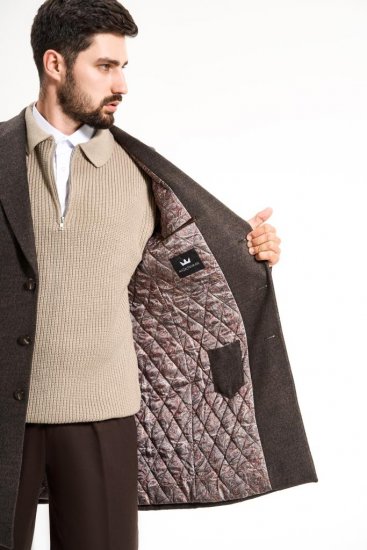 Пальто MAZALTOVMAN Premium Темно-коричневое фактурное