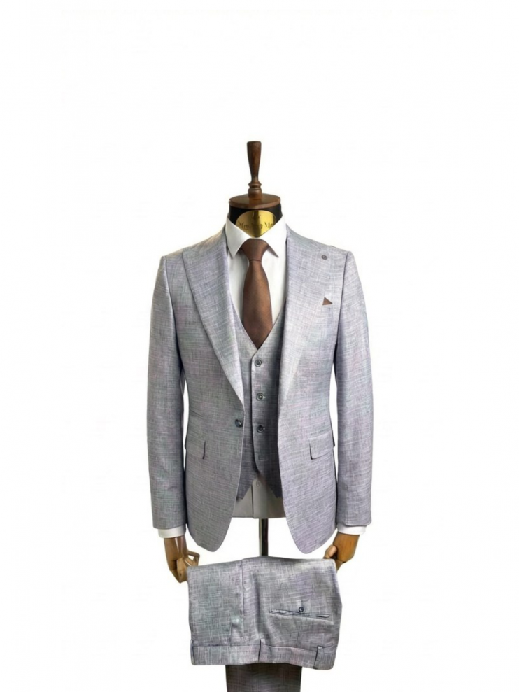 Костюм MAZALTOVMAN 3-ка Premium Голубой в микроклетку