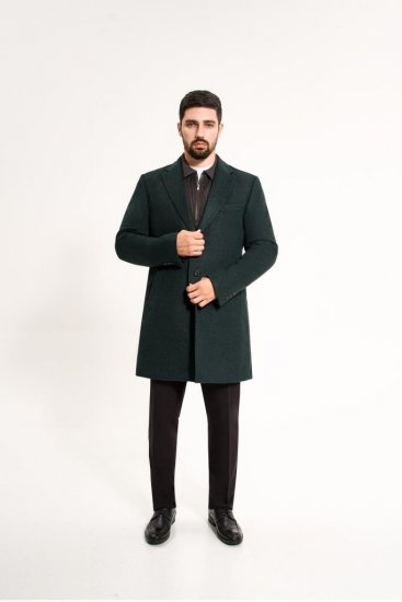 Пальто MAZALTOVMAN Premium Зеленое фактурное