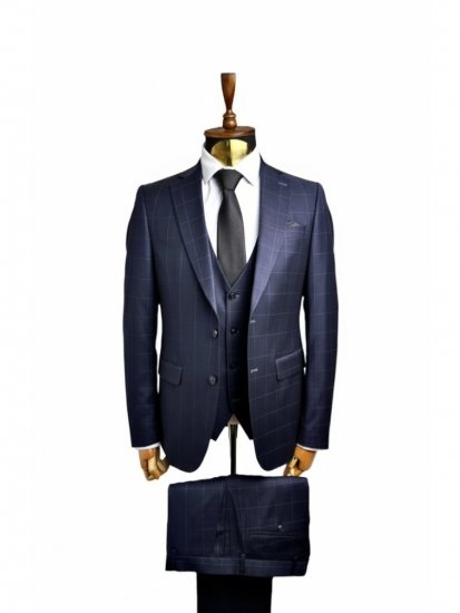Костюм MAZALTOVMAN 3-ка Premium Синий в клетку