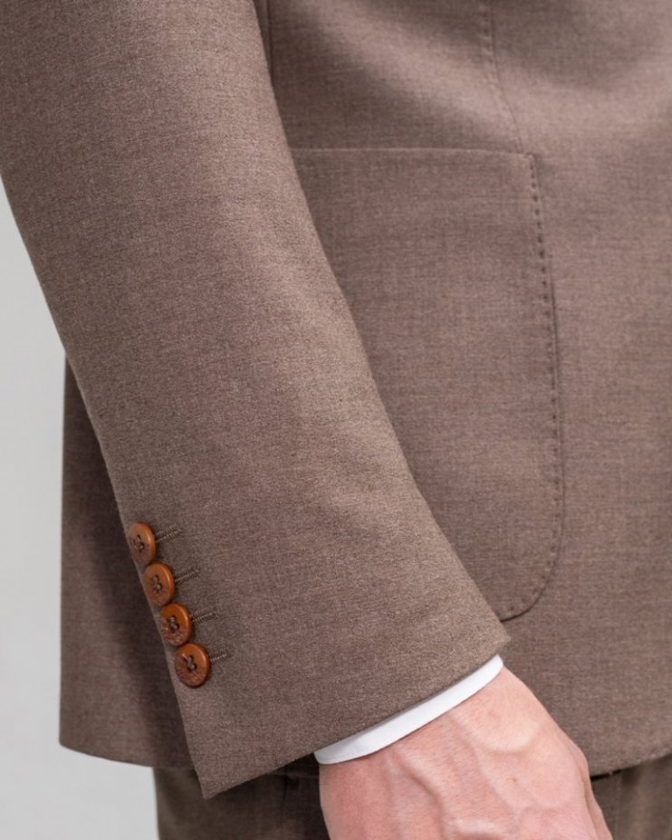 Молодежный костюм 2-ка Mazaltovman коричневый из фактурной ткани