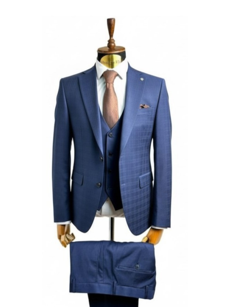 Костюм MAZALTOVMAN 3-ка Premium Синий в клетку