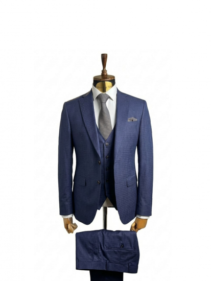 Костюм MAZALTOVMAN 3-ка Premium Синий в клетку