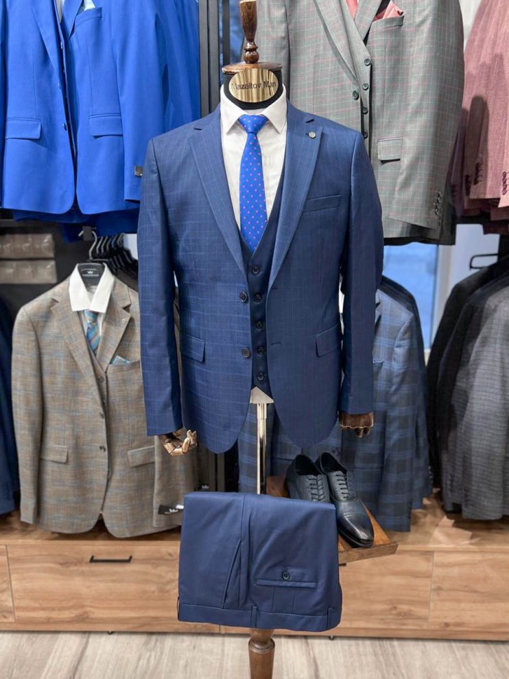 Костюм MAZALTOVMAN 3-ка Синий в клетку
