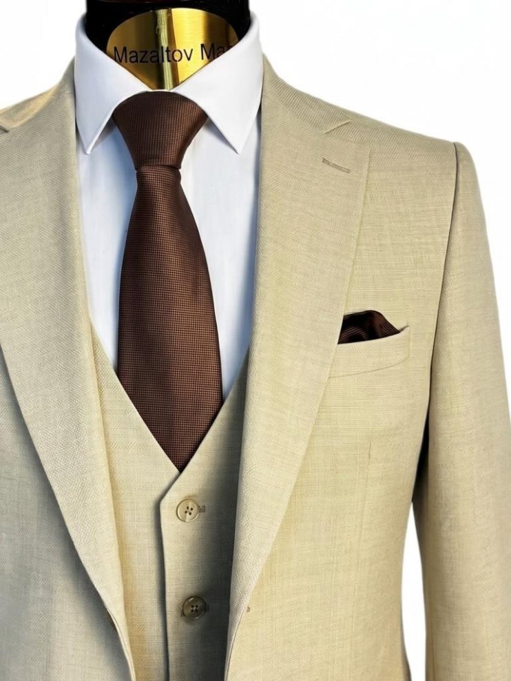 Костюм MAZALTOVMAN 3-ка Бежевый линейка Премиум