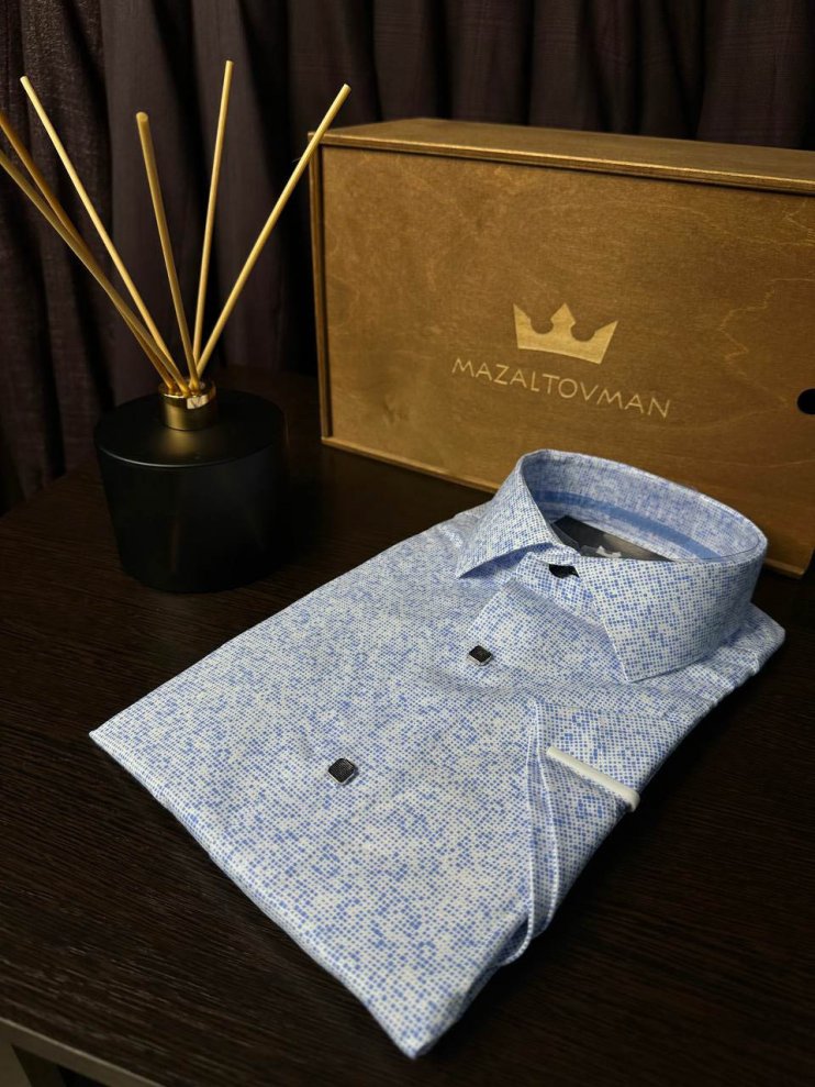 Рубашка GRS Белая в крапинку с коротким рукавом