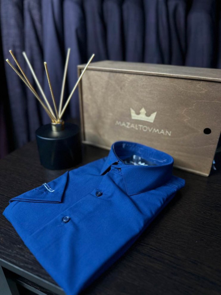 Рубашка GRS Синяя с коротким рукавом