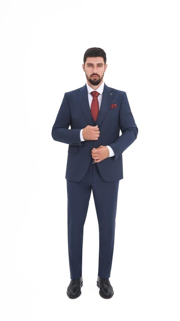 Костюм MAZALTOVMAN 3-ка Premium Синий в клетку