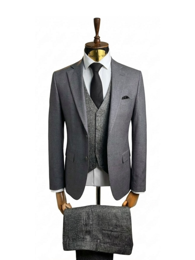 Костюм IBR 3-ка Серый в клетку комбинированный