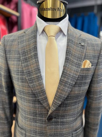 Костюм MAZALTOVMAN 2-ка Серый в клетку Premium