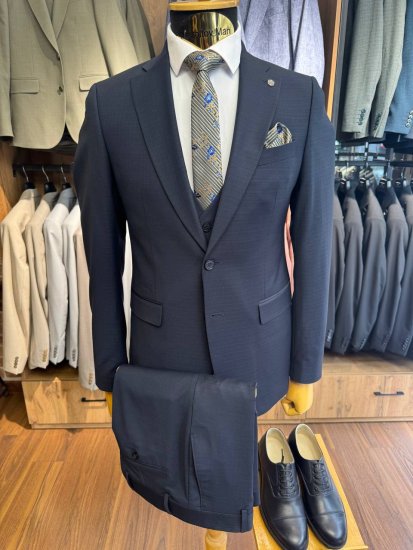 Костюм MAZALTOVMAN 3-ка Premium Синий в микроклетку