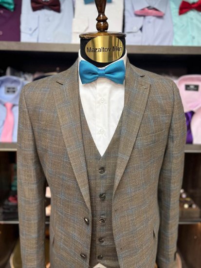 Костюм MAZALTOVMAN 3-ка Коричневый в клетку