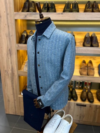 Куртка MAZALTOVMAN Premium Голубая в полоску